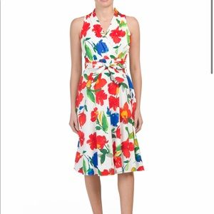 NWT London Times floral halter wrap dress Sz 6